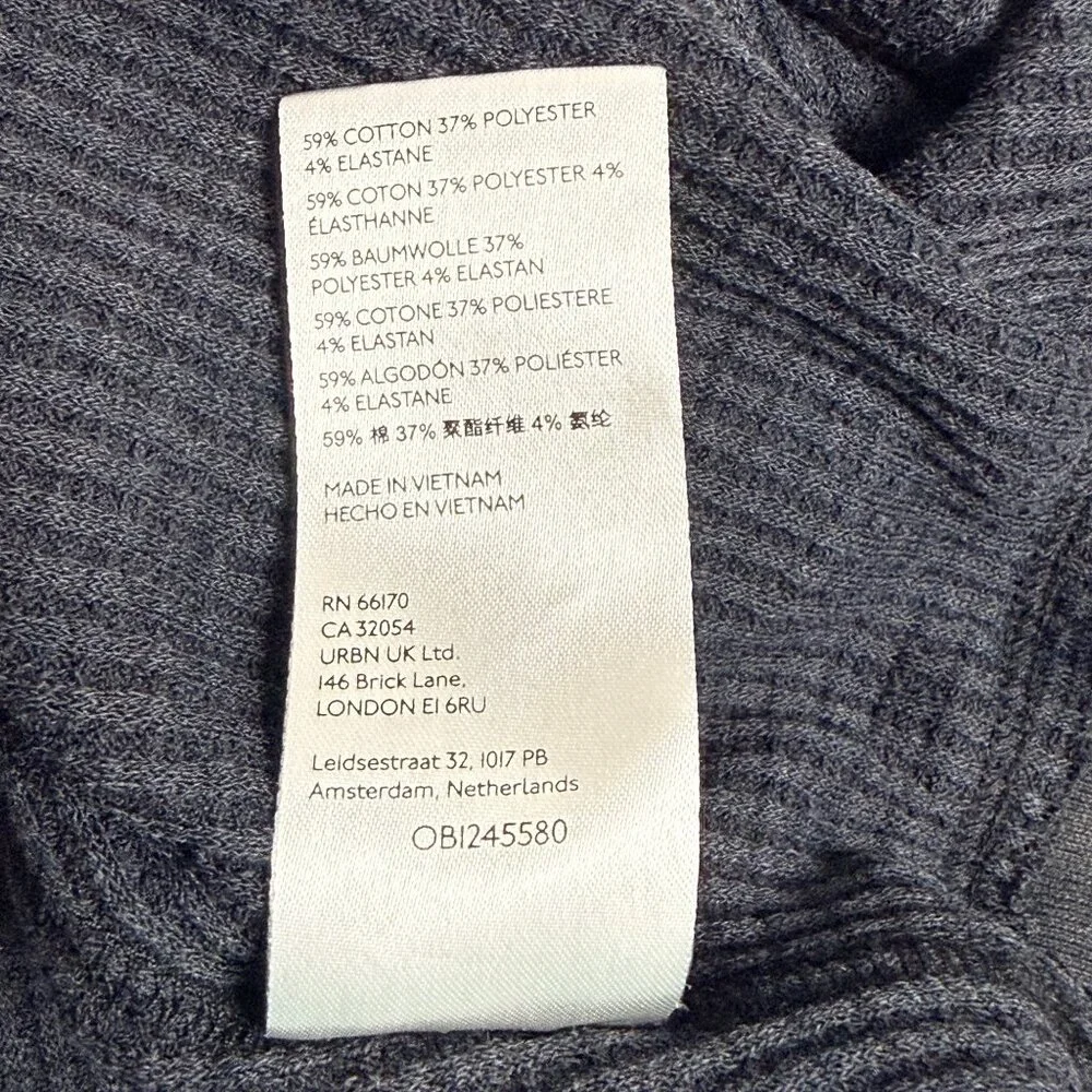 We The Free Buttercup Waffle Knit Pullover Womens S Black Cotton Blend V Neck - Picture 6 of 14